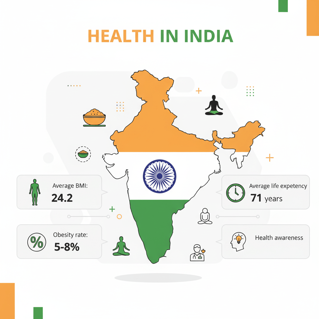 BMI for Indians health statistics average BMI range healthy weight India population